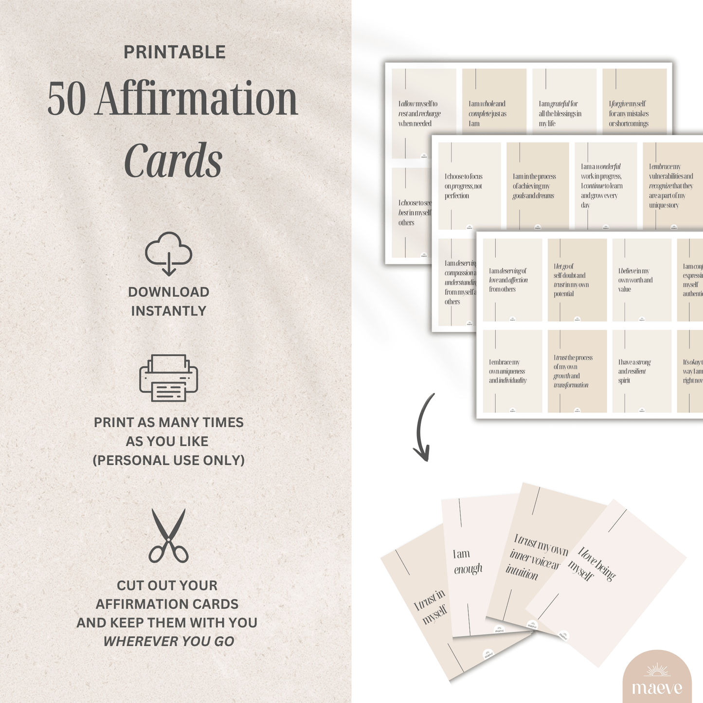 50 Affirmation Cards