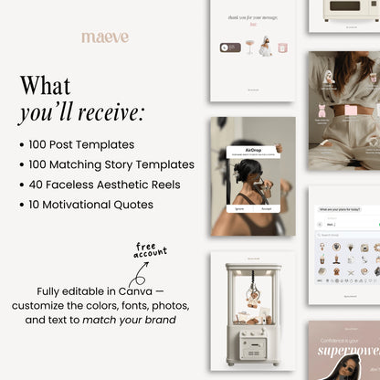 100 Instagram Canva Templates + Bonus