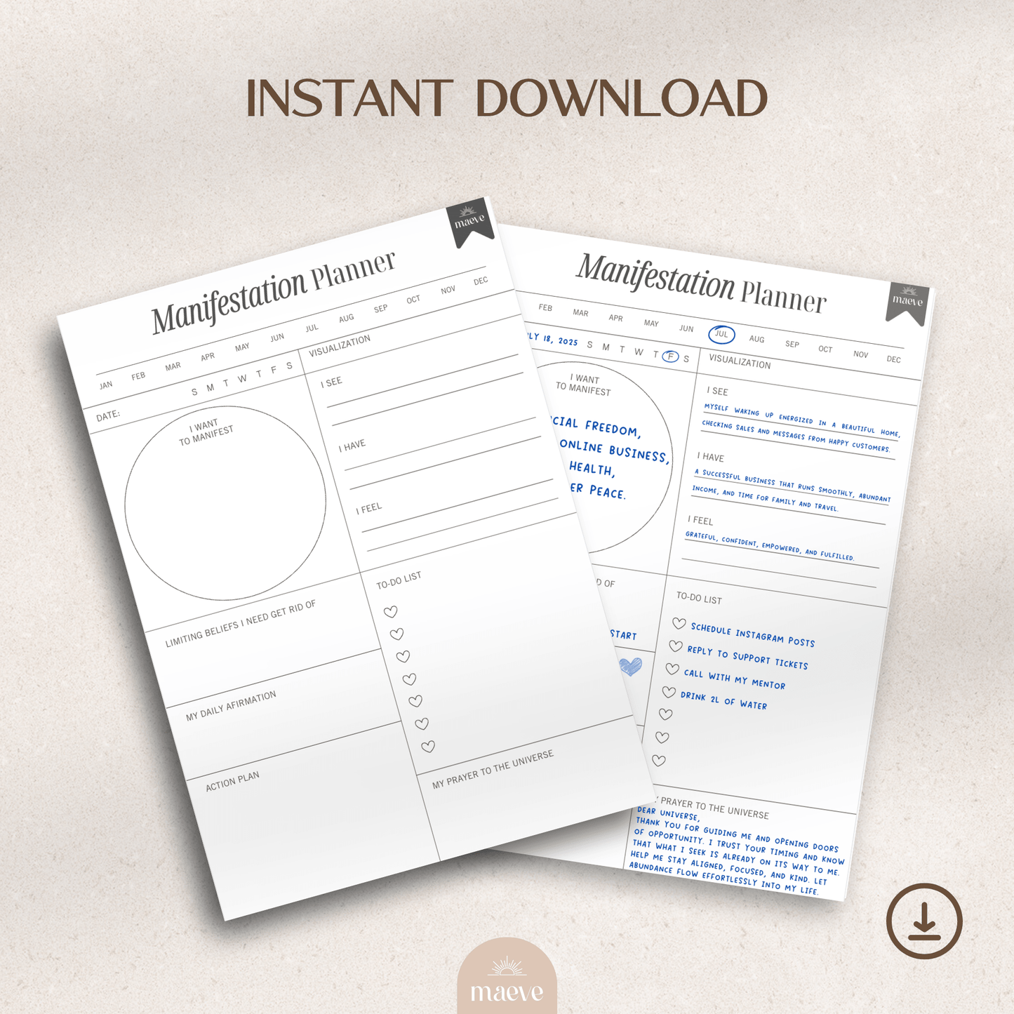 Printable Manifestation Planner