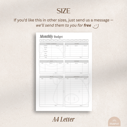 Printable Monthly Budget Planner