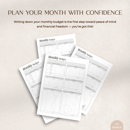 Printable Monthly Budget Planner