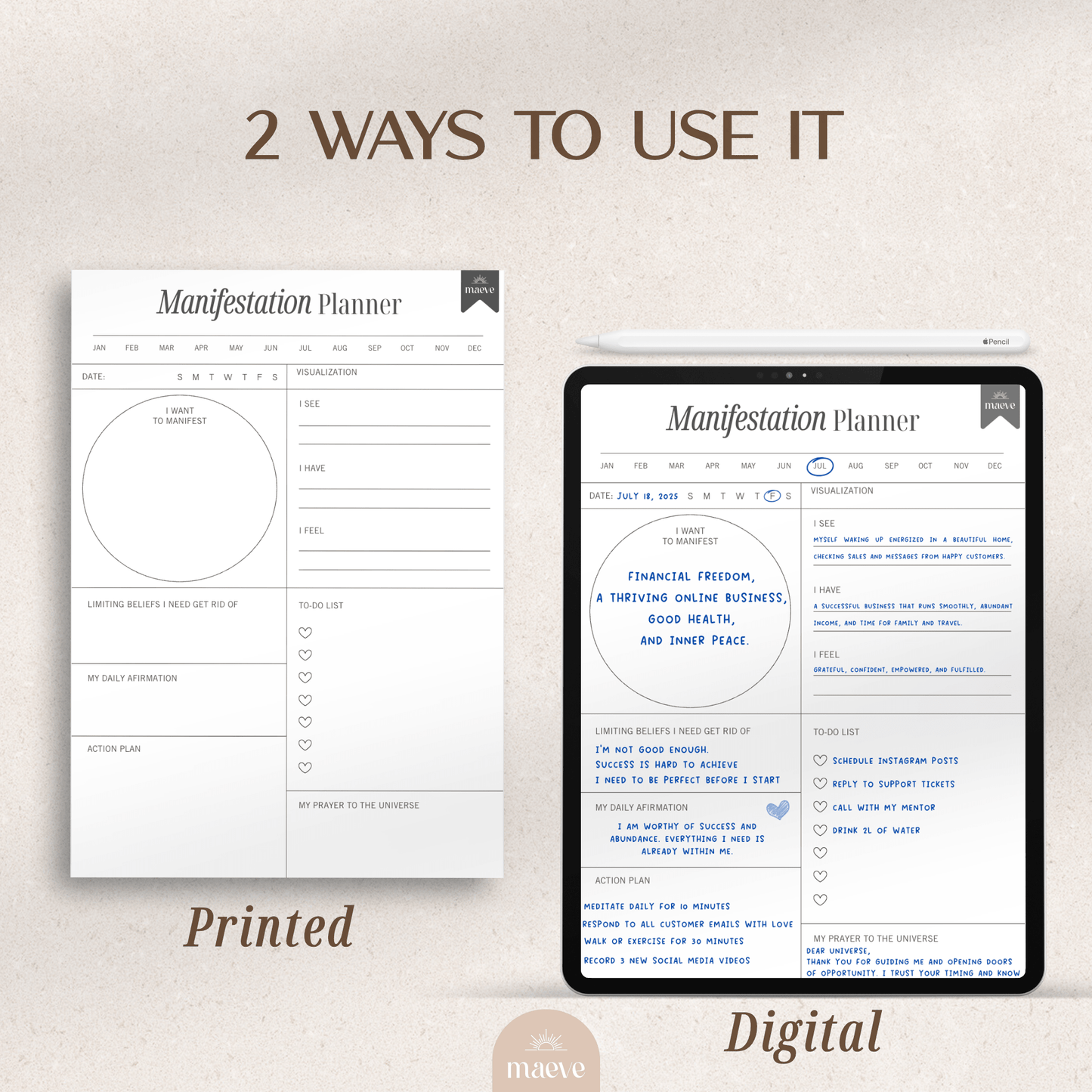 Printable Manifestation Planner