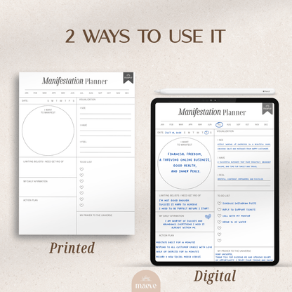 Printable Manifestation Planner